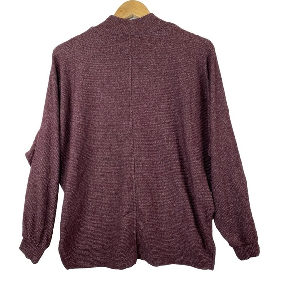 Banana Republic Factory Loungewear Set Small Wine Ribbed Mock Neck Bootcut - Picture 5 of 16